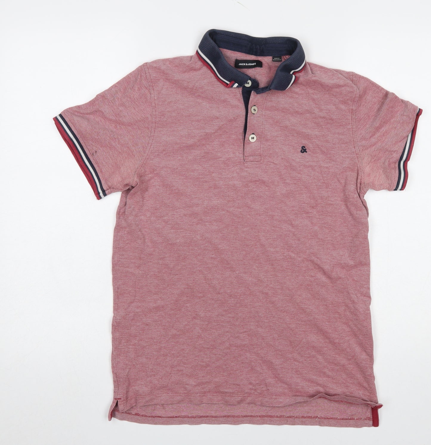 Jack & Jones Men's Red Short Sleeve Polo Shirt Size L