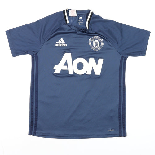 Adidas Manchester United Blue Teen L ClimaCool Training T-Shirt