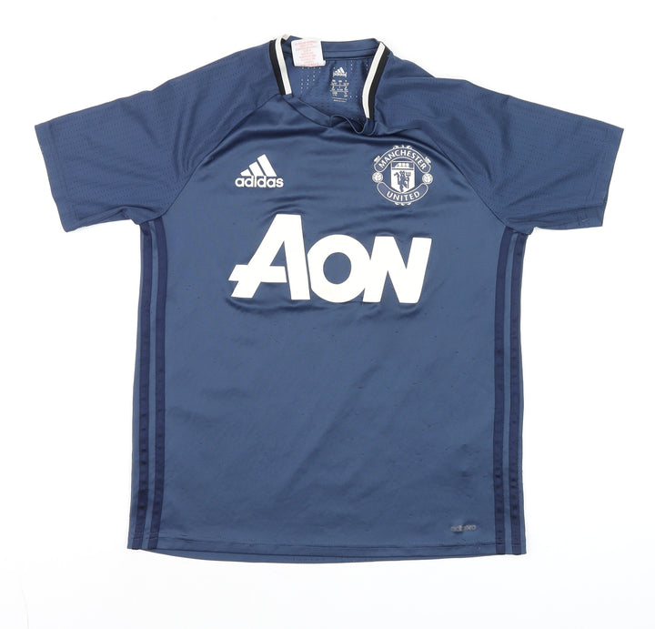 Adidas Manchester United Blue Teen L ClimaCool Training T-Shirt