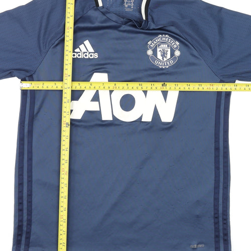Adidas Manchester United Blue Teen L ClimaCool Training T-Shirt