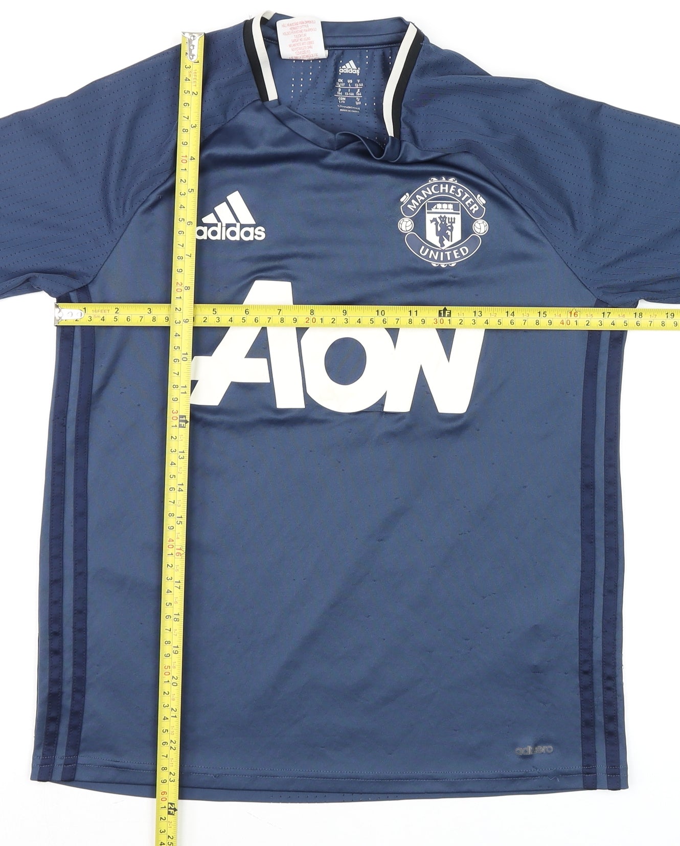Adidas Manchester United Blue Teen L ClimaCool Training T-Shirt