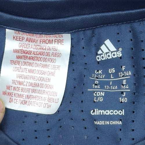 Adidas Manchester United Blue Teen L ClimaCool Training T-Shirt
