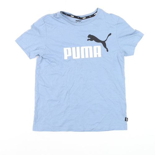 Puma Boys Blue 11-12 Years Regular Fit Logo Sports T-Shirt