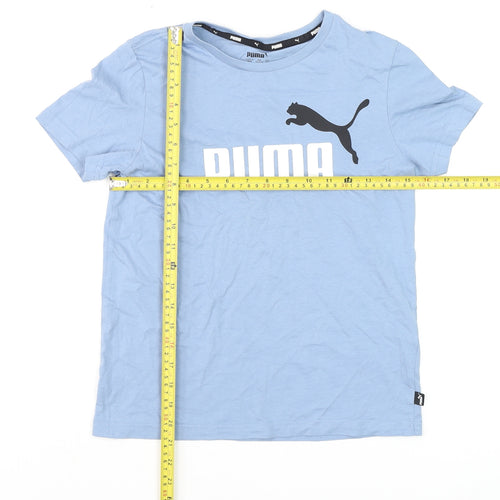 Puma Boys Blue 11-12 Years Regular Fit Logo Sports T-Shirt