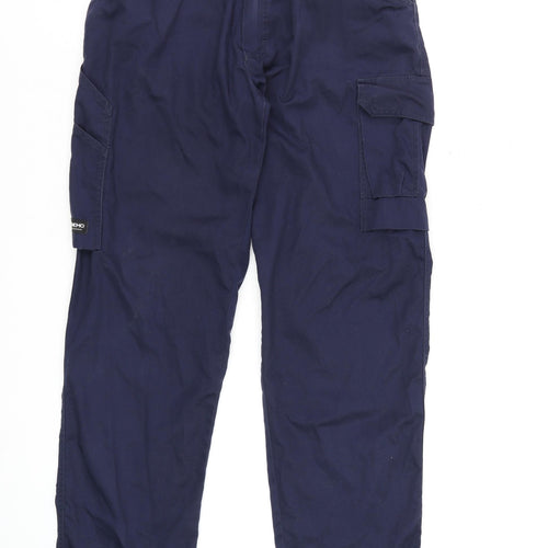 Tranemo Men's Navy Blue Cargo Workwear Trousers 34R Polyester Cotton Blend