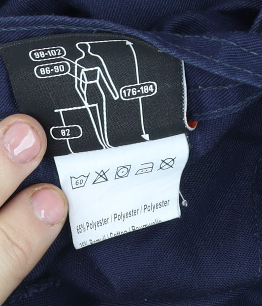 Tranemo Men's Navy Blue Cargo Workwear Trousers 34R Polyester Cotton Blend