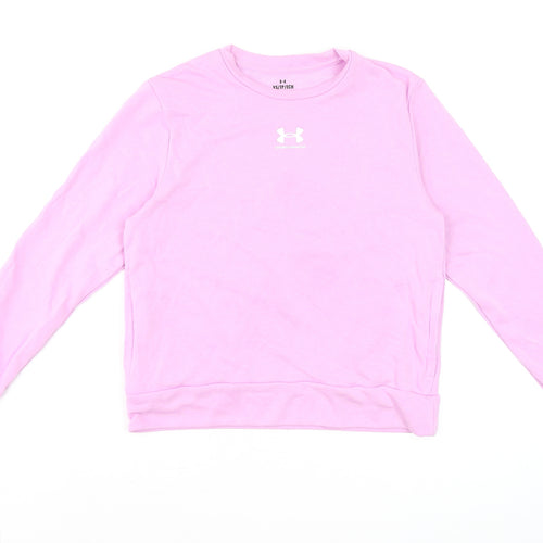 Under Armour Womens Pink XS Crew Neck Long Sleeve Pullover Sweatshirt