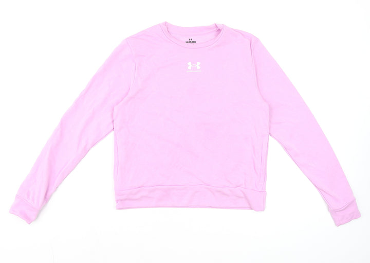 Under Armour Womens Pink XS Crew Neck Long Sleeve Pullover Sweatshirt