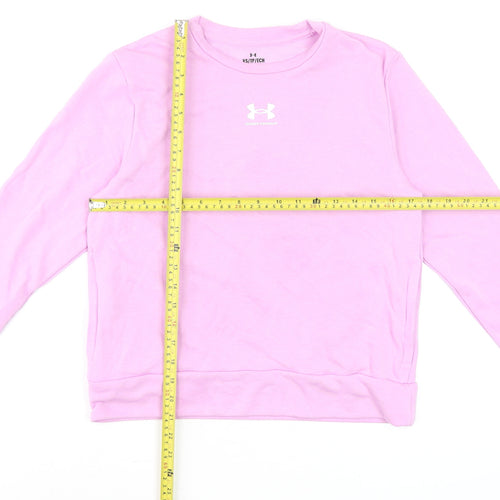 Under Armour Womens Pink XS Crew Neck Long Sleeve Pullover Sweatshirt