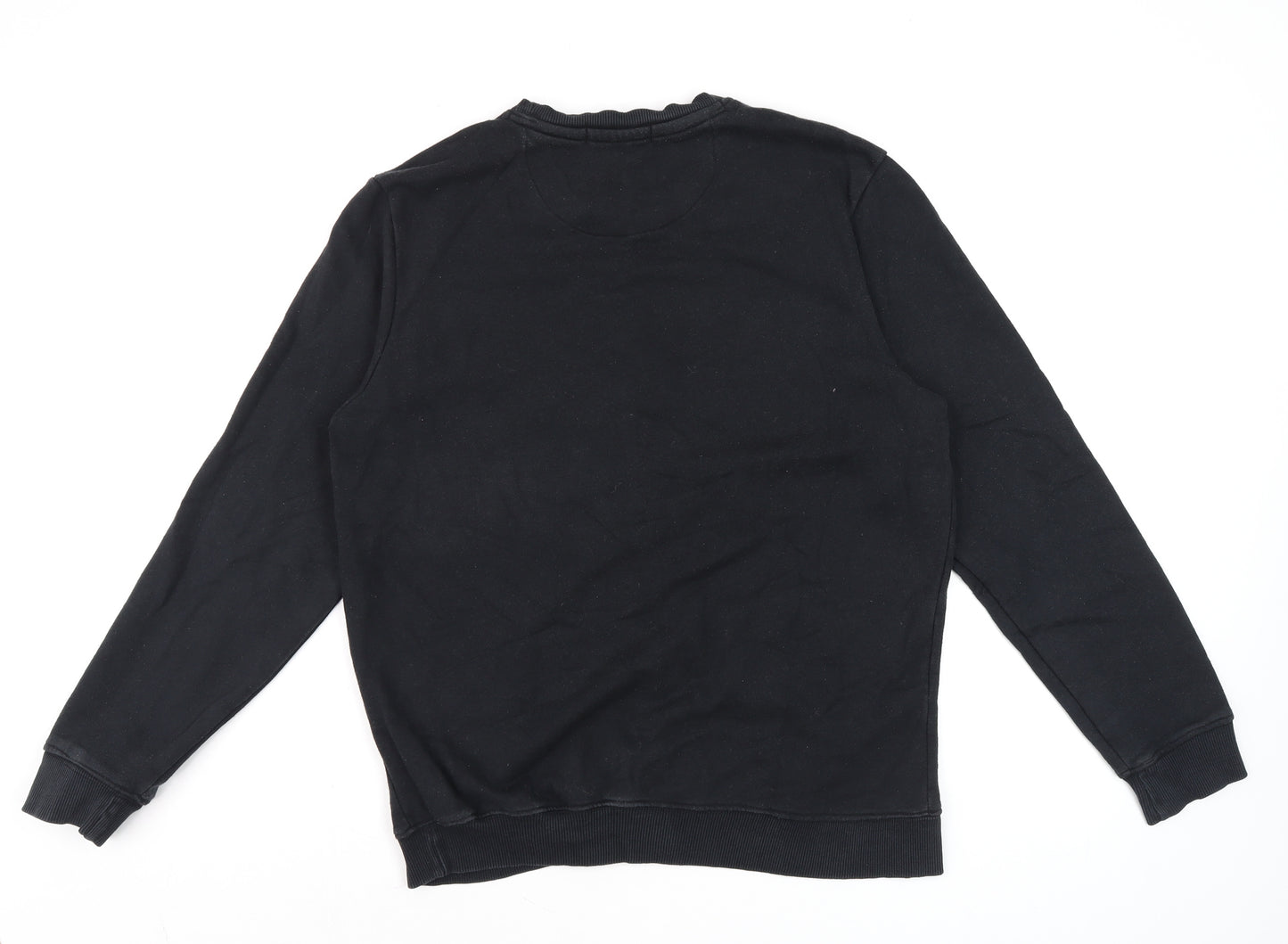 Roberto Cavalli Womens Black Red Logo Sweatshirt Size M Cotton Crew Neck