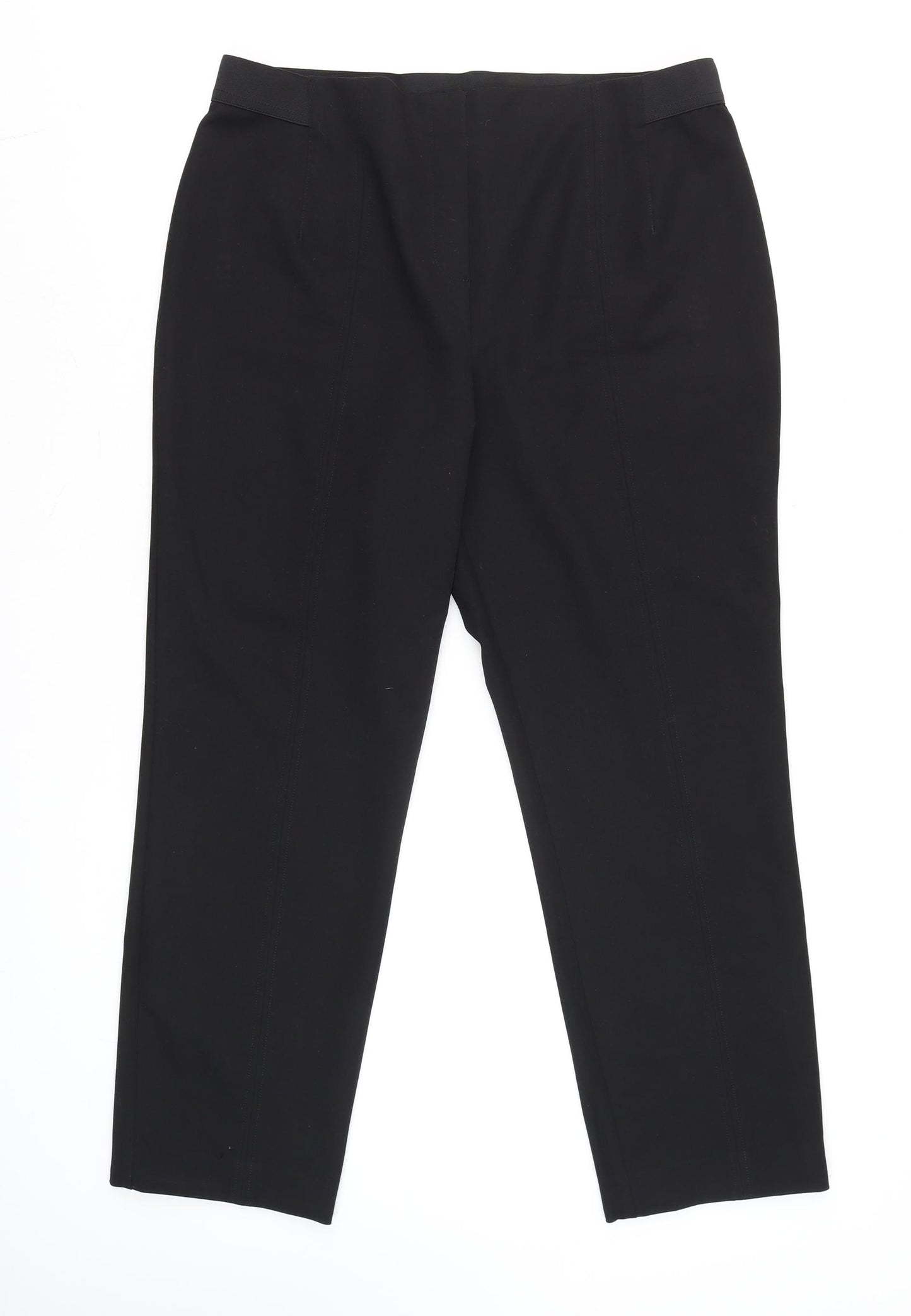 Gallery Womens Black Size 14 Classic Straight Leg Trousers