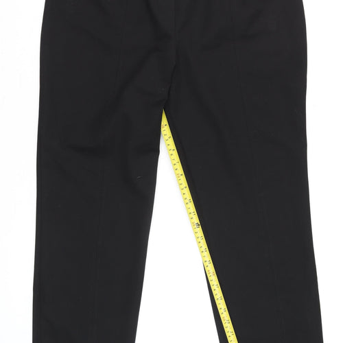 Gallery Womens Black Size 14 Classic Straight Leg Trousers