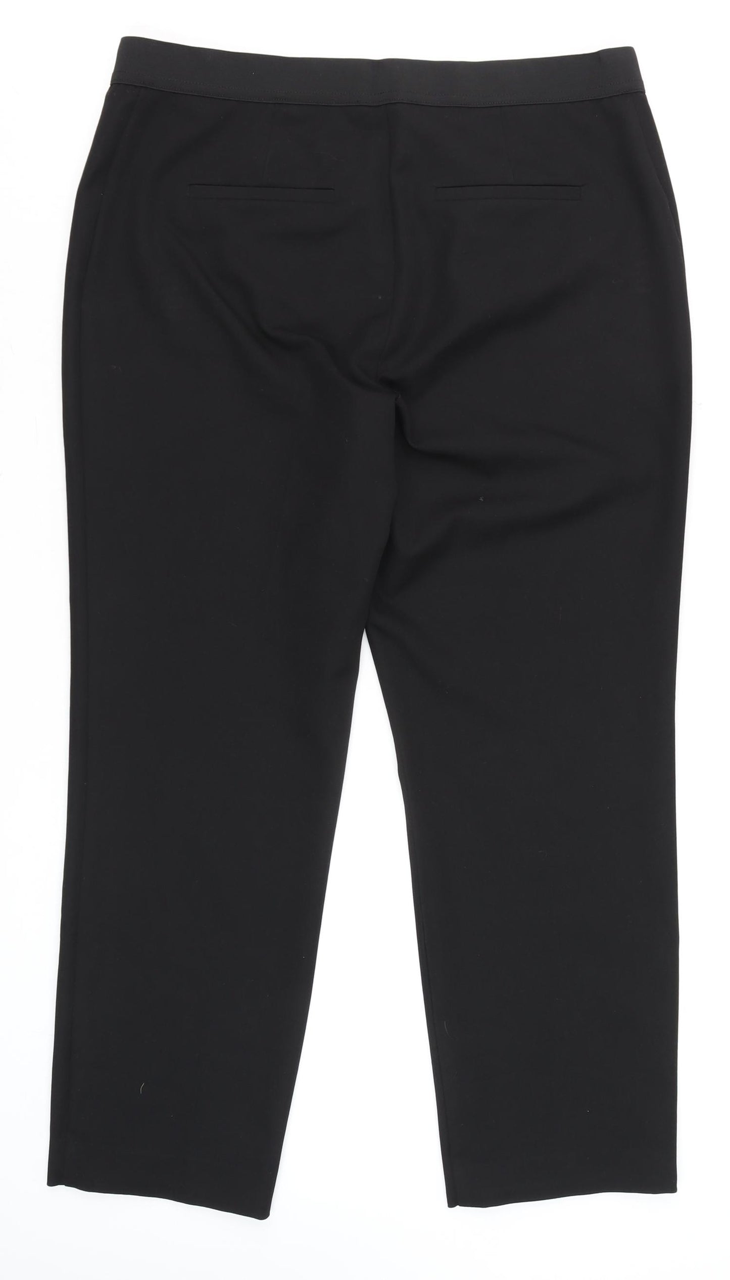 Gallery Womens Black Size 14 Classic Straight Leg Trousers