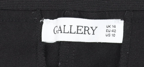 Gallery Womens Black Size 14 Classic Straight Leg Trousers