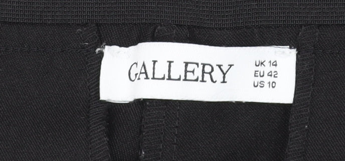 Gallery Womens Black Size 14 Classic Straight Leg Trousers