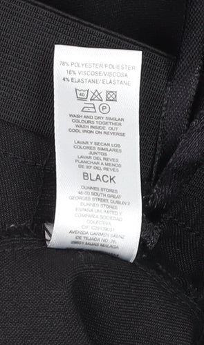 Gallery Womens Black Size 14 Classic Straight Leg Trousers