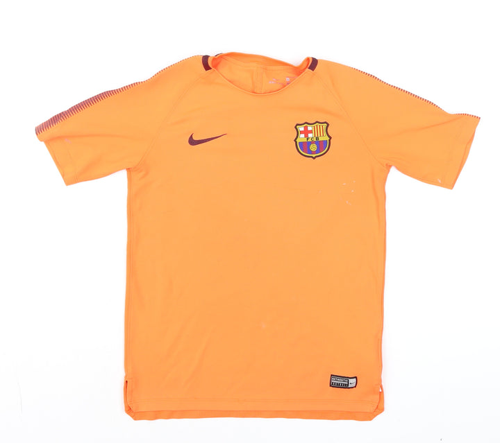 Nike Boys Orange Barcelona Dri-FIT Football T-Shirt L 12-13 Years