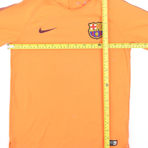 Nike Boys Orange Barcelona Dri-FIT Football T-Shirt L 12-13 Years