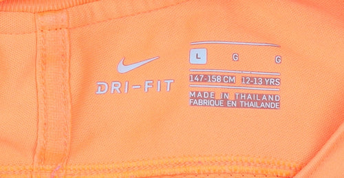Nike Boys Orange Barcelona Dri-FIT Football T-Shirt L 12-13 Years