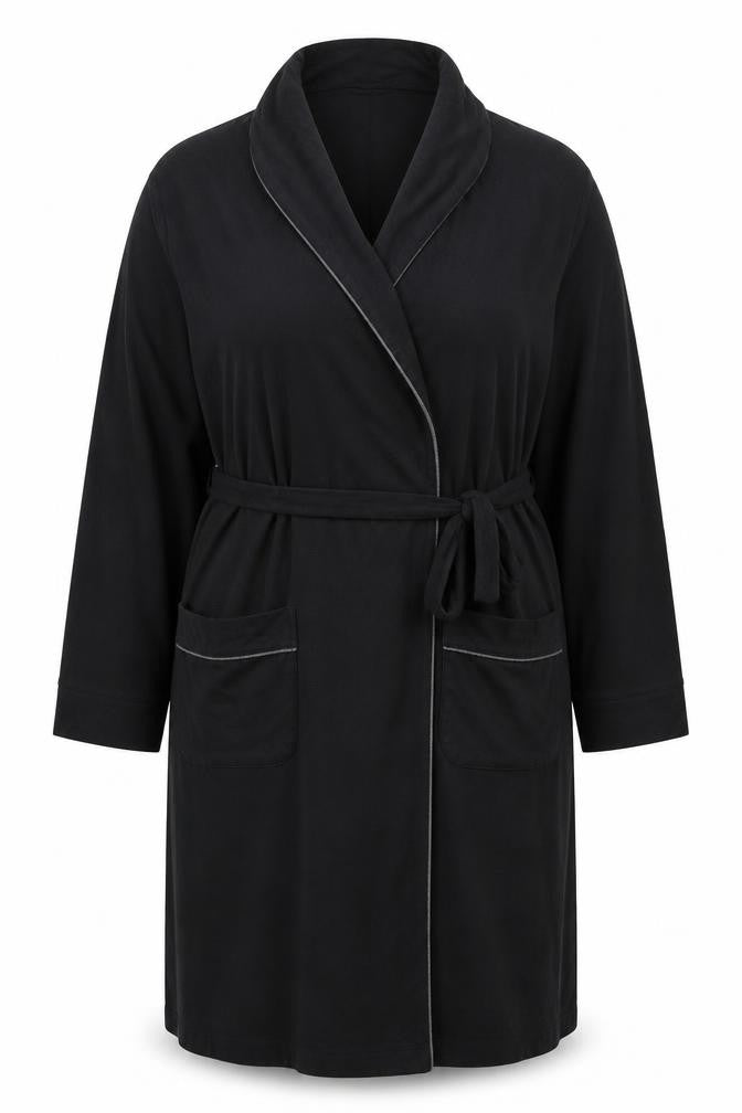 Marks and Spencer Black Unisex 2XL Wrap Cardigan Lightweight Cotton Blend