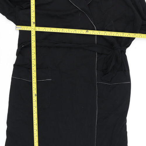Marks and Spencer Black Unisex 2XL Wrap Cardigan Lightweight Cotton Blend