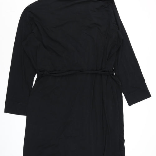 Marks and Spencer Black Unisex 2XL Wrap Cardigan Lightweight Cotton Blend