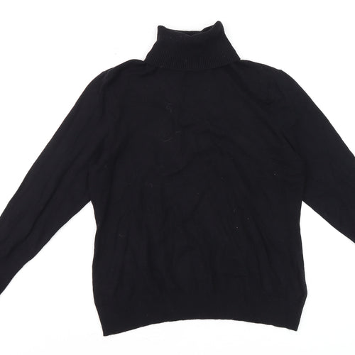Savida Women Black Roll Neck Knit Long Sleeve Top Size 14
