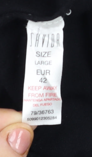 Savida Women Black Roll Neck Knit Long Sleeve Top Size 14