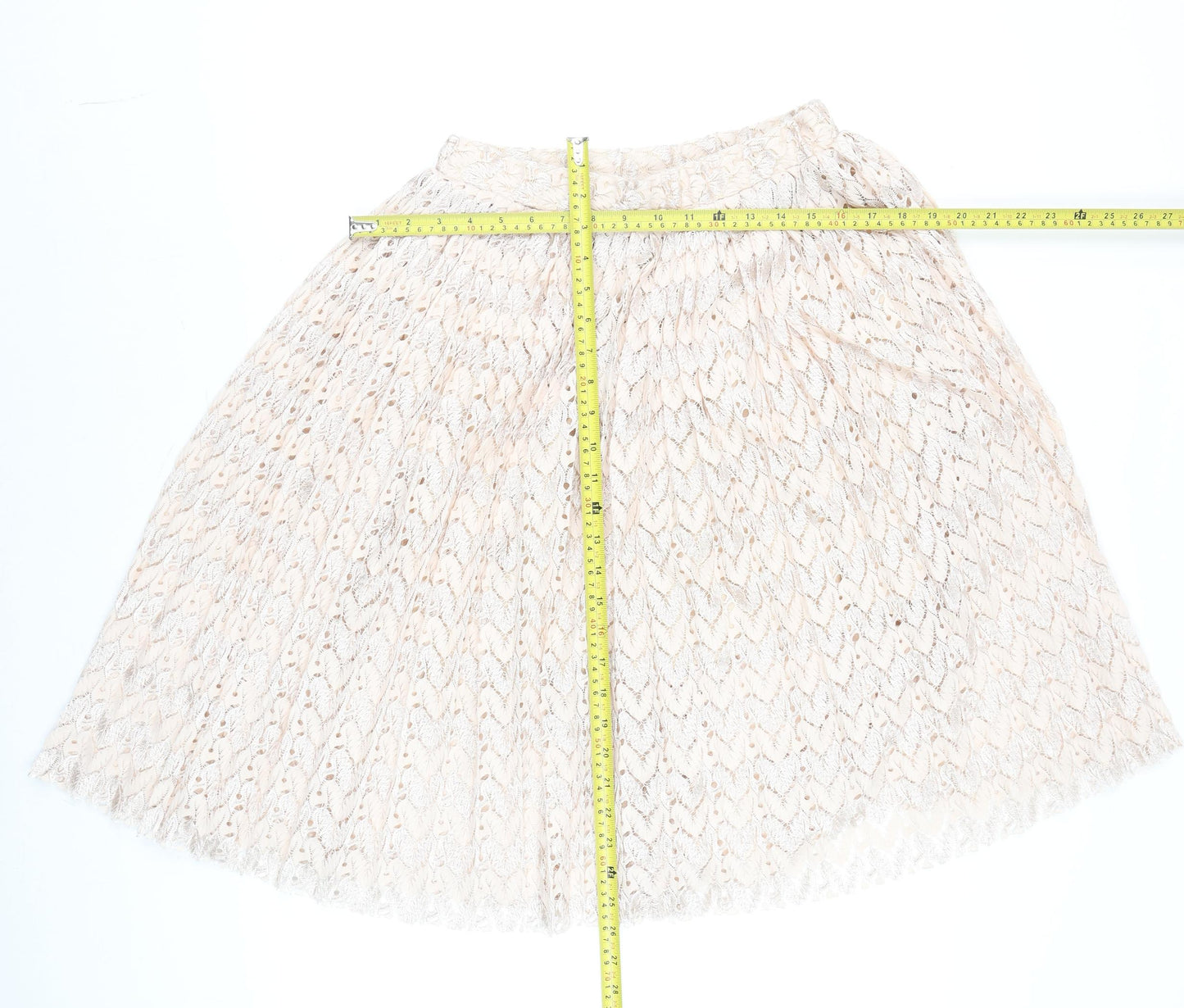 Next Women’s Beige Lace Pleated A-Line Skirt Size 8 Formal