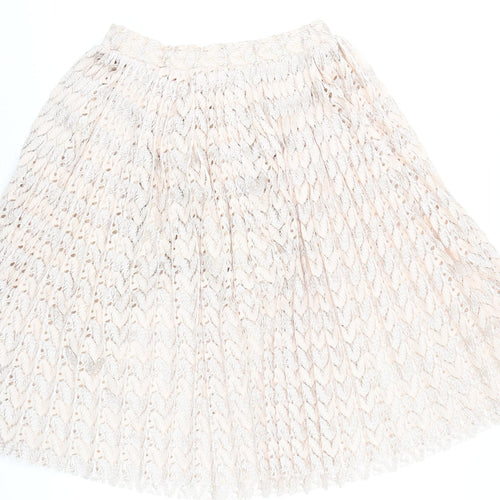 Next Women’s Beige Lace Pleated A-Line Skirt Size 8 Formal
