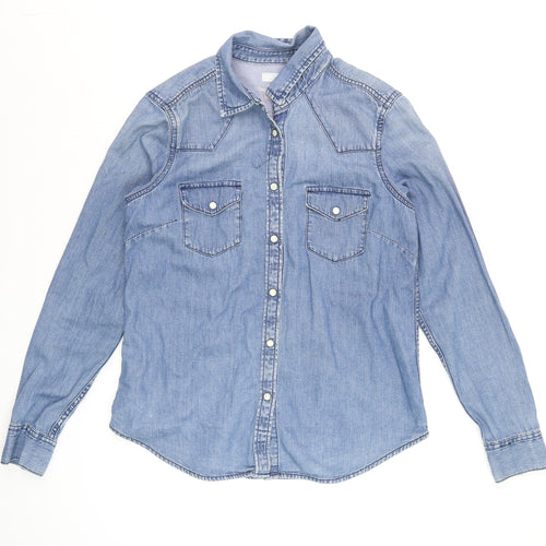 GAP 1969 Men's Blue Denim Long Sleeve Western Button-Up Shirt Size S