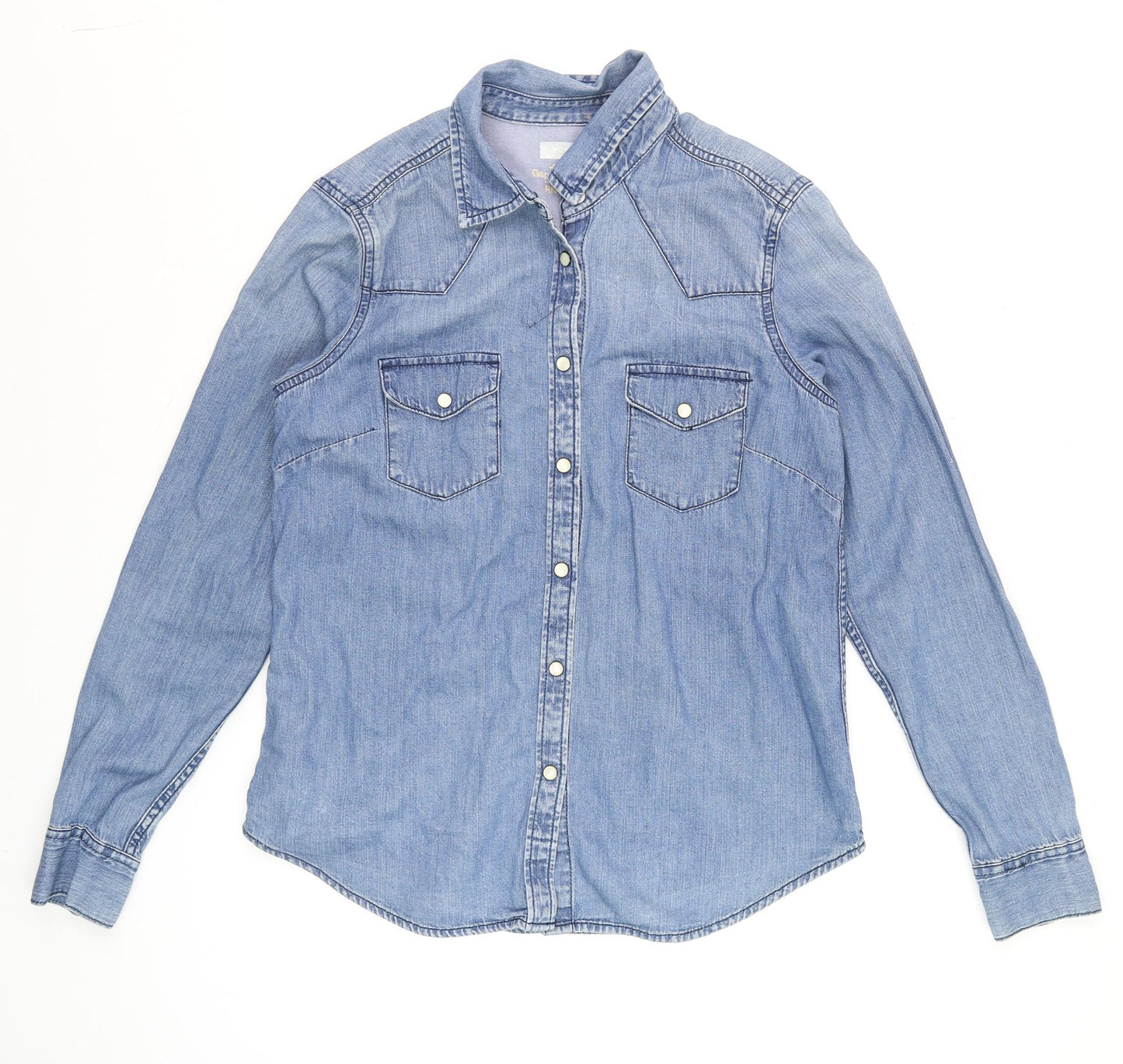 GAP 1969 Men's Blue Denim Long Sleeve Western Button-Up Shirt Size S