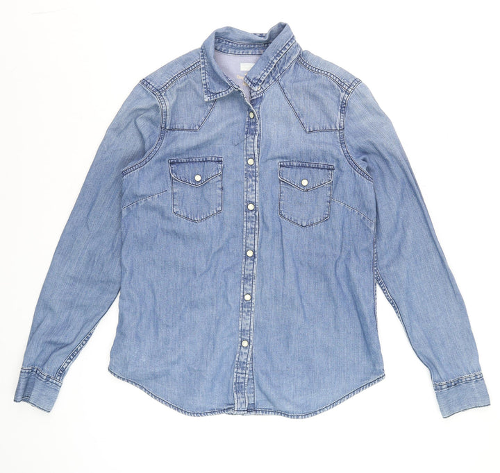 GAP 1969 Men's Blue Denim Long Sleeve Western Button-Up Shirt Size S