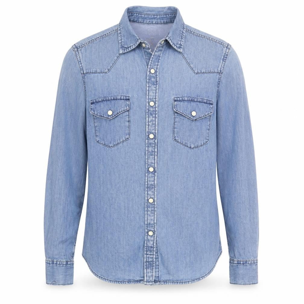 GAP 1969 Men's Blue Denim Long Sleeve Western Button-Up Shirt Size S