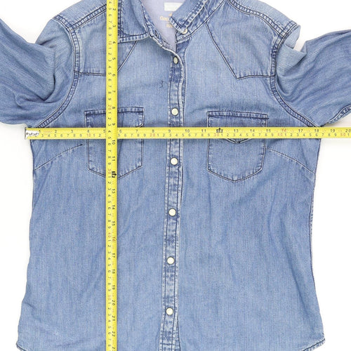 GAP 1969 Men's Blue Denim Long Sleeve Western Button-Up Shirt Size S