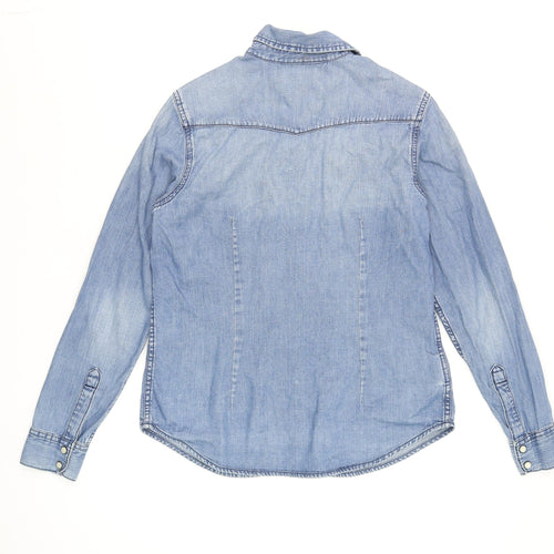 GAP 1969 Men's Blue Denim Long Sleeve Western Button-Up Shirt Size S