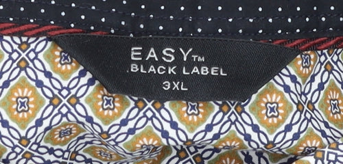 Easy Black Label Men's Beige 3XL Geometric Cotton Long Sleeve Shirt