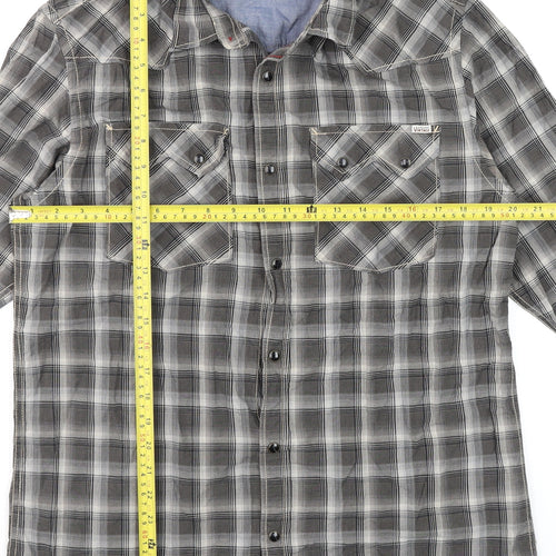 Jack & Jones Vintage Mens Black Check Cotton Long Sleeve Shirt XL