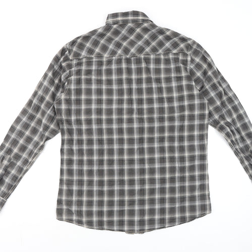 Jack & Jones Vintage Mens Black Check Cotton Long Sleeve Shirt XL