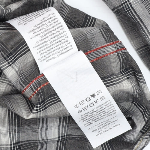 Jack & Jones Vintage Mens Black Check Cotton Long Sleeve Shirt XL