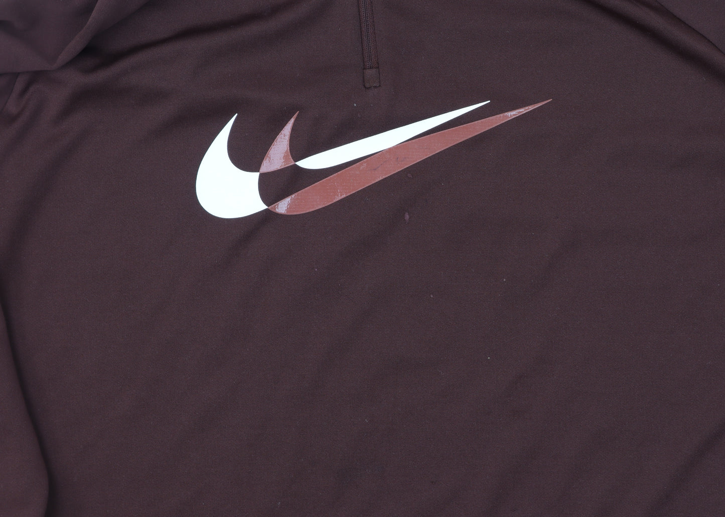 Nike Men's Brown Dri-Fit 1/4 Zip Long Sleeve Pullover Top 2XL