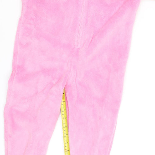 Marks and Spencer Girls Pink Percy Pig Fleece Hooded Onesie 5-6 Years