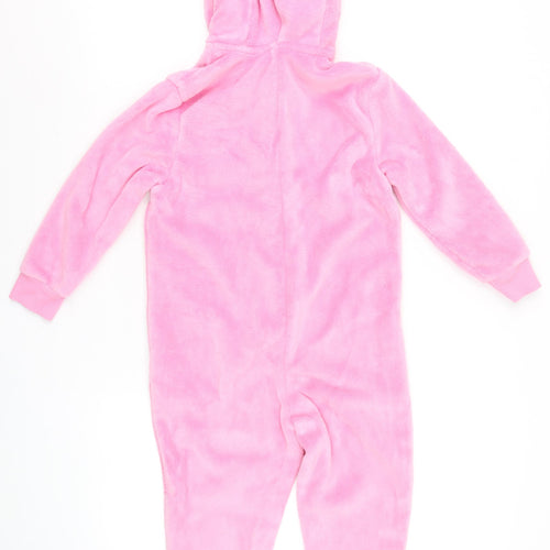 Marks and Spencer Girls Pink Percy Pig Fleece Hooded Onesie 5-6 Years