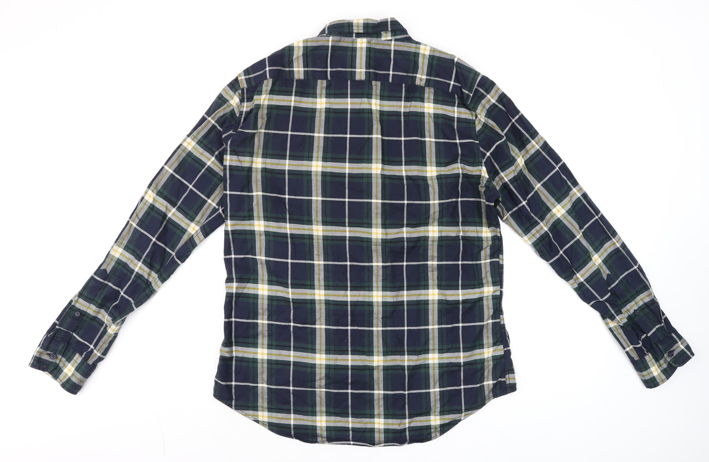 Levi's Men's Blue Slim Fit Checked Long Sleeve Button-Up Shirt Size L