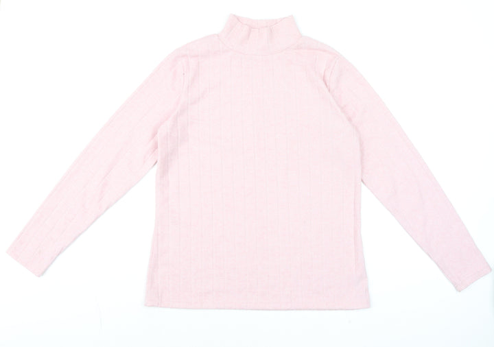 Dunnes Women’s Dusty Pink Mock Neck Long Sleeve Knit Top Size M