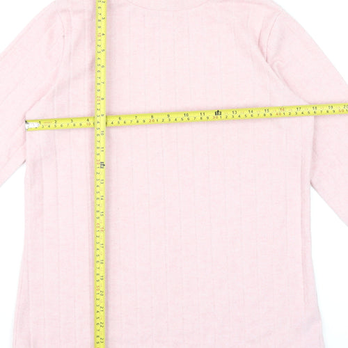 Dunnes Women’s Dusty Pink Mock Neck Long Sleeve Knit Top Size M