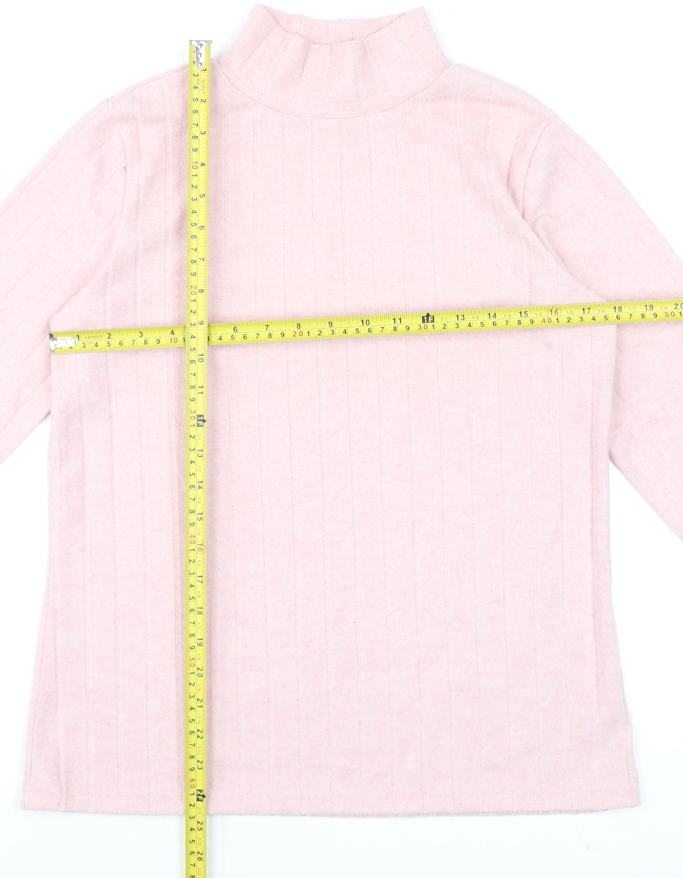 Dunnes Women’s Dusty Pink Mock Neck Long Sleeve Knit Top Size M