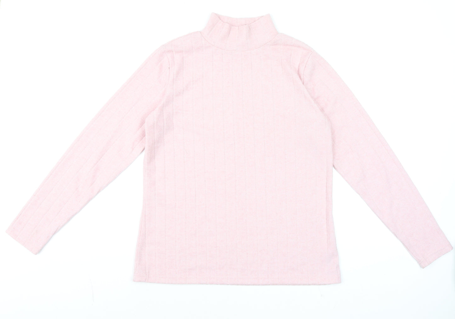 Dunnes Women’s Dusty Pink Mock Neck Long Sleeve Knit Top Size M