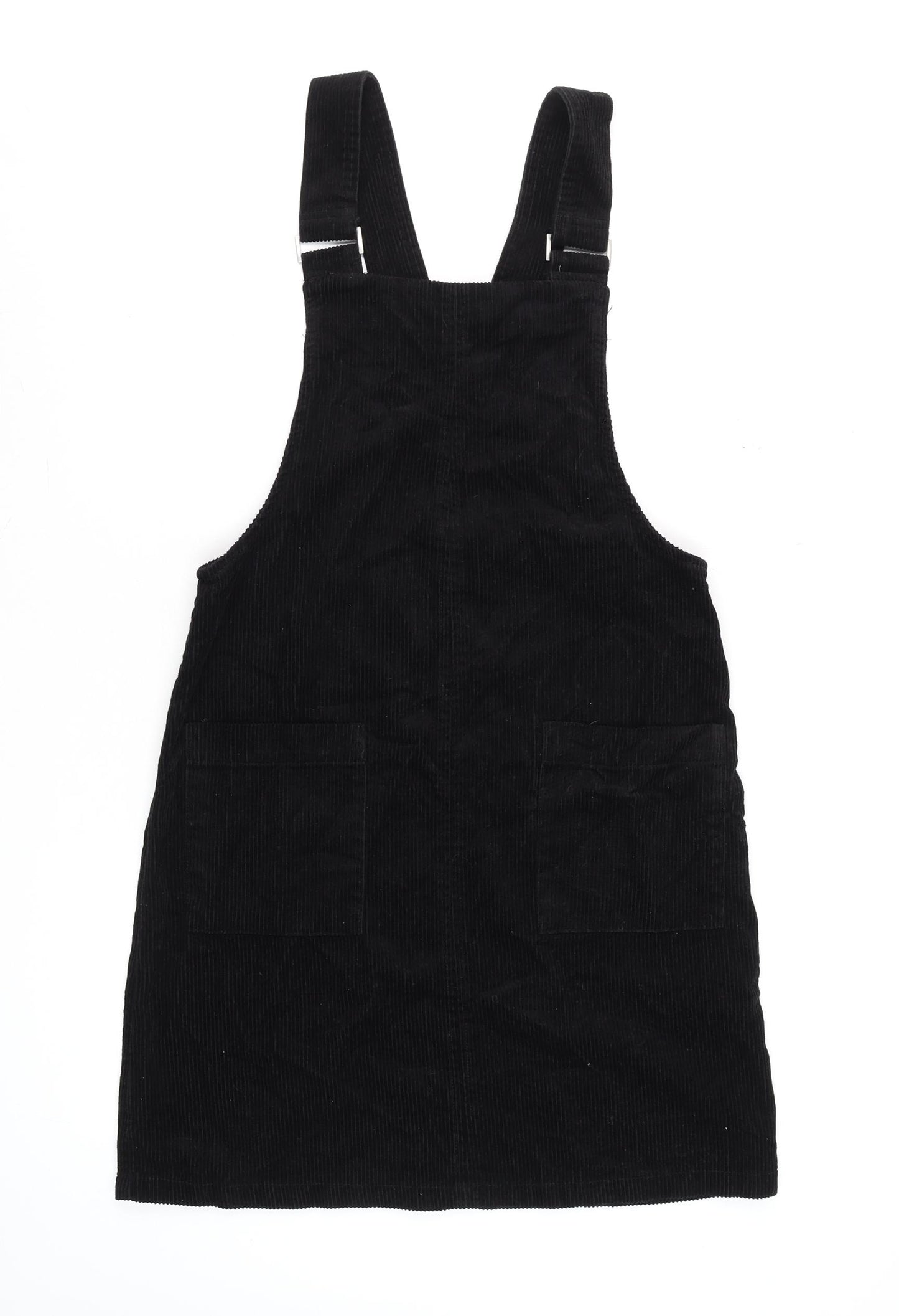 New Look Women's Black Corduroy Pinafore Dress Size 8