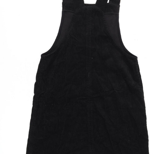 New Look Women's Black Corduroy Pinafore Dress Size 8